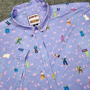 Rsvlts Mens Scooby Doo Villains Monsters Ghosts All Over Print Shirt 4XL